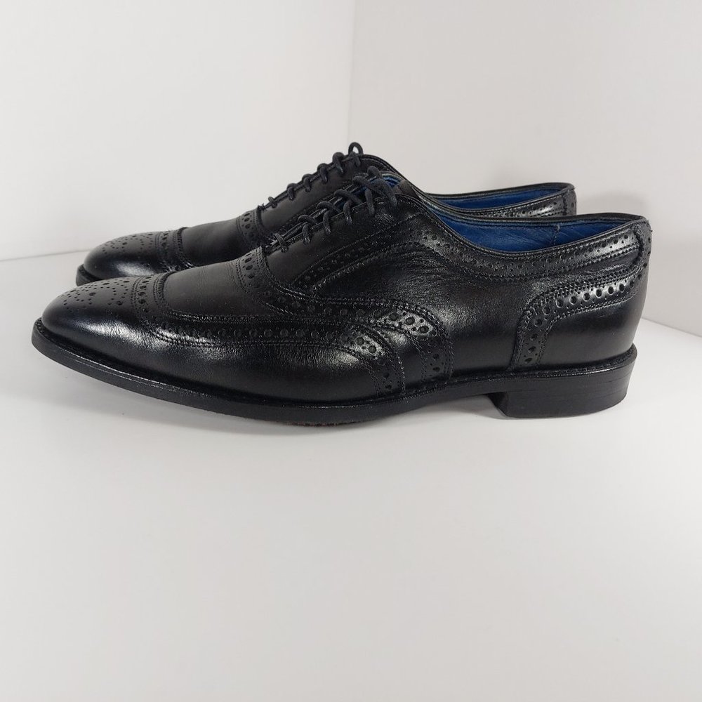 ALLEN EDMONDS 10D UNIVERSITY BLACK U TIP DAINITE SOLE DRESS SHOES